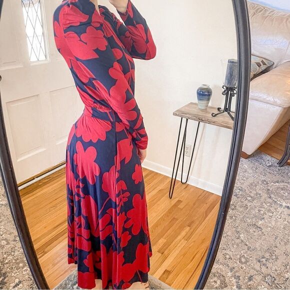 Boden Puff Sleeve Jersey Midi Dress Long Sleeve 6 - Picture 2 of 8